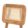 Taburete alto de diseño vintage étnico madera de teka y ratán acabado natural 6