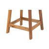 Taburete alto de diseño vintage étnico madera de teka y ratán acabado natural 7