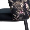 taburete alto diseño vintage Art Decó tapizado negro dibujos florales en la trasera