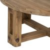608860 Mesa de centro redonda diseño rústico 105 madera reciclada de pino