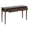 608884 Consola diseño rústico moderno 140 madera de mango acabado natural frente estriado
