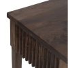 608884 Consola diseño rústico moderno 140 madera de mango acabado natural frente estriado
