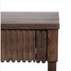 608884 Consola diseño rústico moderno 140 madera de mango acabado natural frente estriado