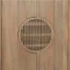608899 Armario diseño rústico oriental 82 madera mango acabado natural círculo decorativo listones