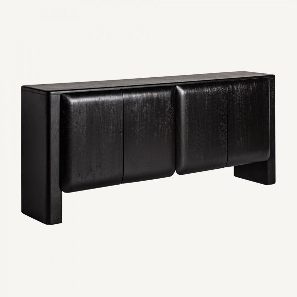 Aparador de diseño contemporáneo KORDEL 190 madera de mango acabado color negro 2