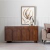 Aparador diseño rústico moderno madera mango natural volúmenes en puertas y patas talladas
