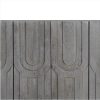 Aparador diseño rústico vintage madera de mango gris con tallas geométricas en las puertas
