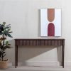 Consola diseño rústico moderno madera de mango acabado natural frente estriado