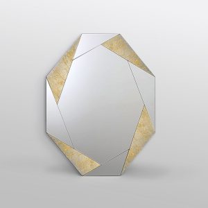 Espejo decorativo de diseño moderno LAVERNA 120 multiespejo con pan de oro 3