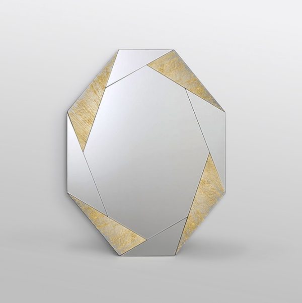 Espejo decorativo de diseño moderno LAVERNA 120 multiespejo con pan de oro 3