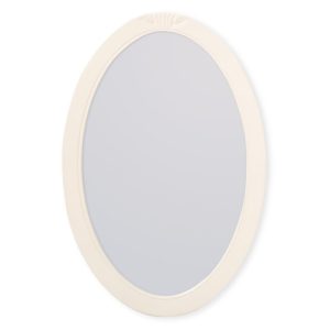 Espejo ovalado de diseño vintage provenzal PARÍS 90 blanco roto