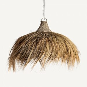 Lámpara de techo de diseño étnico SINKO 100 fibra natural acabado natural