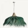Lámpara de techo de diseño étnico SINKO 100 fibra natural acabado verde 2