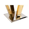 Mesa auxiliar cuadrada de diseño Art Decó NORILSK 60 mármol artificial gris y acero inoxidable dorado y plata 6