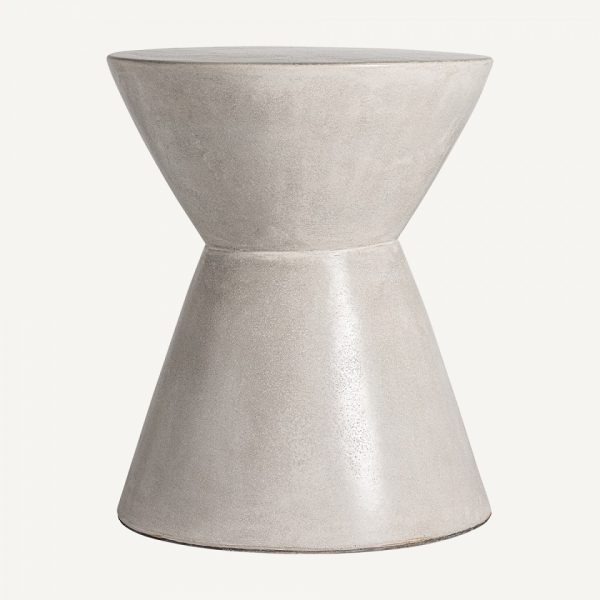 Mesa auxiliar de diseño contemporáneo Ø48 cemento color gris claro