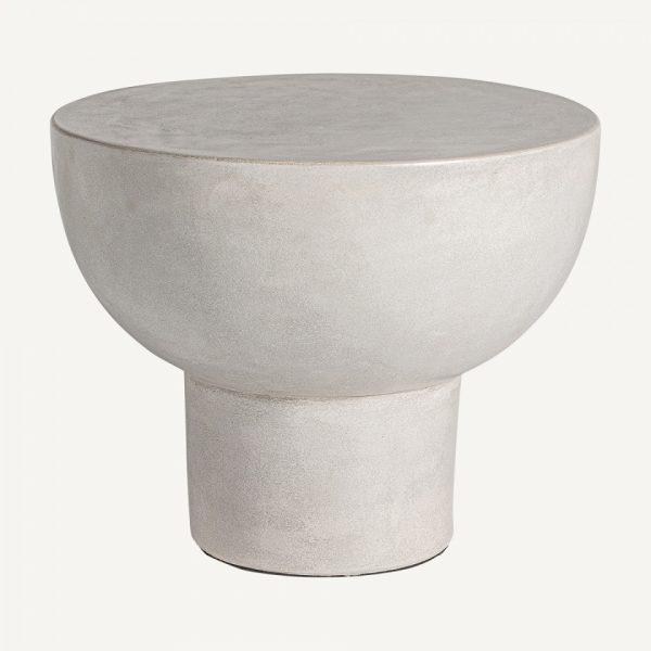 Mesa auxiliar redonda de diseño contemporáneo Ø56 cemento color gris 2