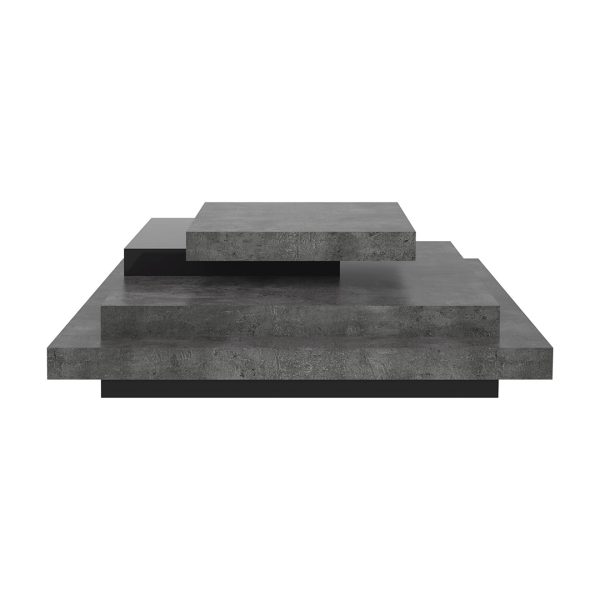 Mesa de centro de diseño contemporáneo industrial SLATE 110 efecto cemento y color negro