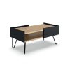 Mesa de centro rectangular de diseño moderno NINA 100 roble claro y negro