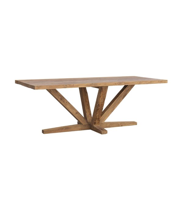 Mesa de comedor de diseño rústico ORLANDO 220 hecho a mano madera de teca reciclada