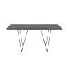 Mesa de comedor diseño moderno minimalista MULTI 160 acabado efecto cemento y patas de metal negro 2