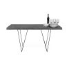 Mesa de comedor diseño moderno minimalista MULTI 160 acabado efecto cemento y patas de metal negro 3