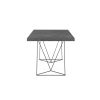 Mesa de comedor diseño moderno minimalista MULTI 160 acabado efecto cemento y patas de metal negro 4