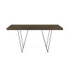 Mesa de comedor diseño moderno minimalista MULTI 180 acabado nogal y patas de metal negro 2