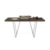 Mesa de comedor diseño moderno minimalista MULTI 180 acabado nogal y patas de metal negro 3