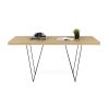 Mesa de comedor diseño moderno minimalista MULTI 180 acabado roble y patas de metal negro 3