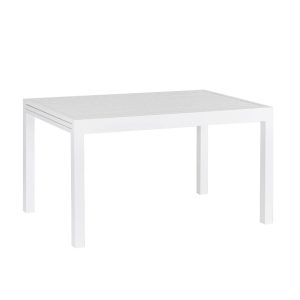Mesa de comedor extensible para exterior diseño moderno aluminio color blanco