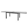 Mesa de comedor para exterior extensible aluminio color grafito y cristal templado