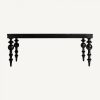 Mesa de comedor rectangular de diseño Art Decó RHODES 200 madera de mango color negro