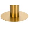 Mesa de comedor redonda de diseño Art Decó HEFEI Ø135 mármol sintético color blanco y acero inoxidable dorado 4
