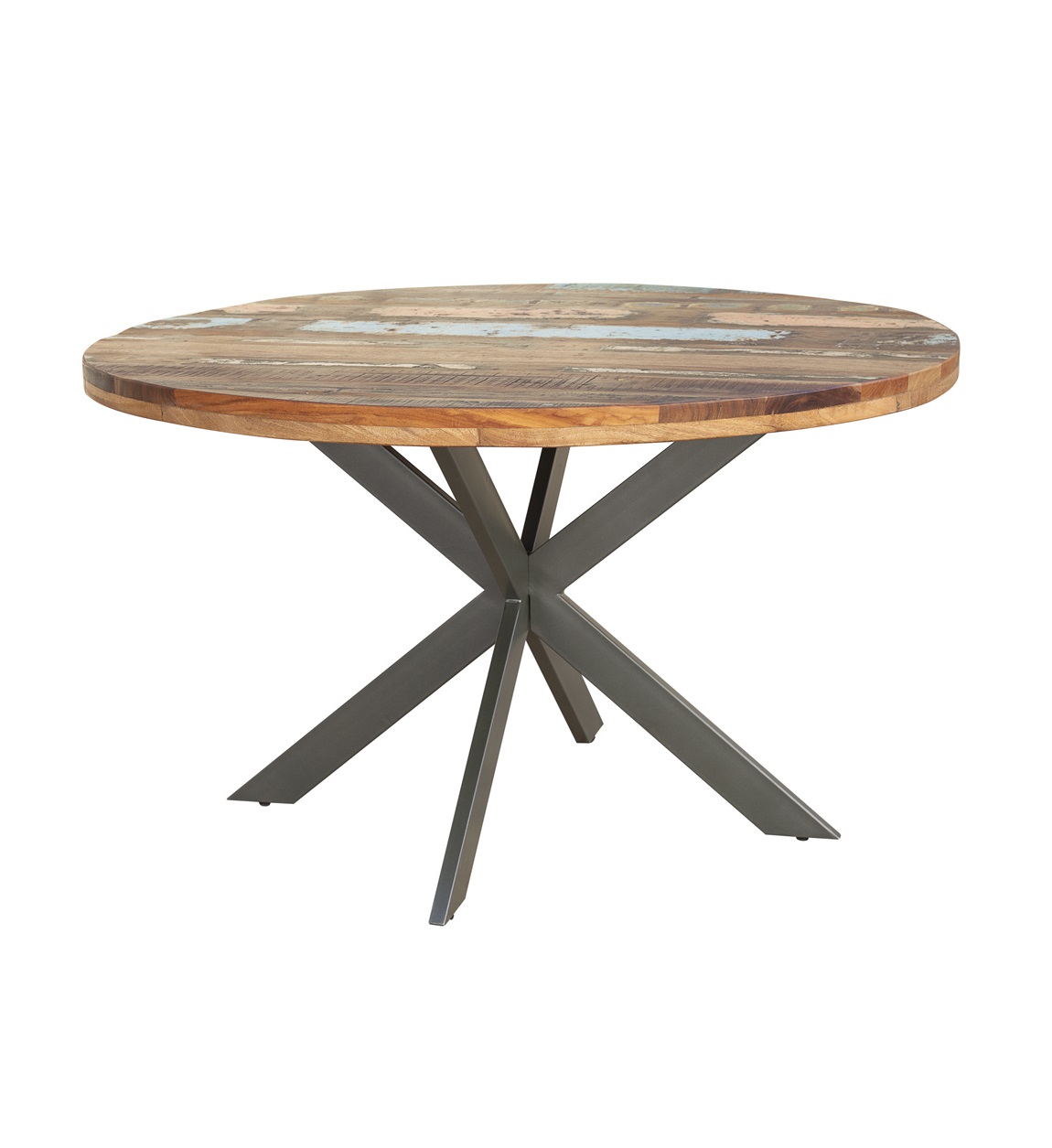 mesa comedor metal en madera reciclada estilo industrial