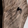 Mesita de noche de diseño rústico colonial WEYER 50 madera de mango acabado natural con tiradores de hierro 5
