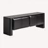 Mueble de televisión de diseño contemporáneo KORDEL 161 madera de mango acabado color negro 2