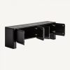 Mueble de televisión de diseño contemporáneo KORDEL 161 madera de mango acabado color negro 3