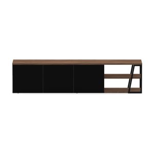 Mueble televisión de diseño moderno industrial ALBI 190 nogal y negro