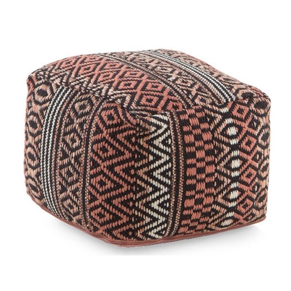 Puff diseño étnico moderno tapizado multicolor algodón