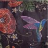 Puff diseño vintage tapizado motivos florales y colibrís