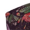 Puff diseño vintage tapizado motivos florales y colibrís