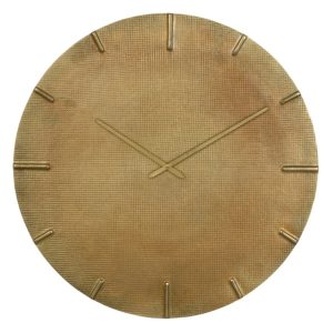 Reloj de pared redondo diseño vintage aluminio taupe acabado envejecido