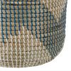 Set 2 cestos decorativos diseño rústico vintage seagrass trenzado dibujos geométricos colores