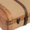 Set de 2 maletas decorativas diseño vintage madera con ratán y herrajes