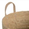 Set de 3 cestos decorativos diseño rústico vintage junto y hoja maíz trenzado acabado natural