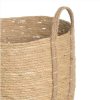 Set de 3 cestos decorativos diseño rústico vintage junto y hoja maíz trenzado acabado natural