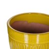 Set de 3 maceteros diseño vintage cerámica color amarillo