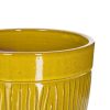 Set de 3 maceteros diseño vintage cerámica color amarillo