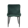 Silla de diseño vintage Art Deco MELISSA tapizado verde rombos y hierro color negro 2