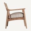 Sillón de diseño clásico colonial VALHEY asiento tapizado madera de mango y ratán 3